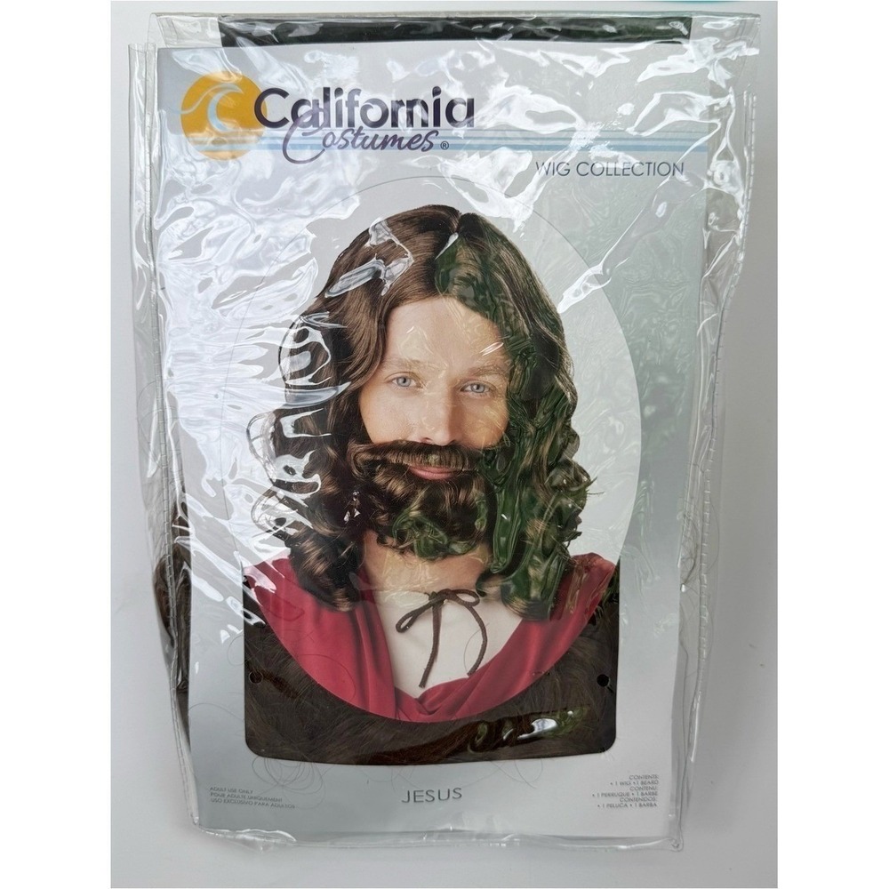 California Costumes Jesus Wig w Beard NIP Halloween Church Play Theater Drama